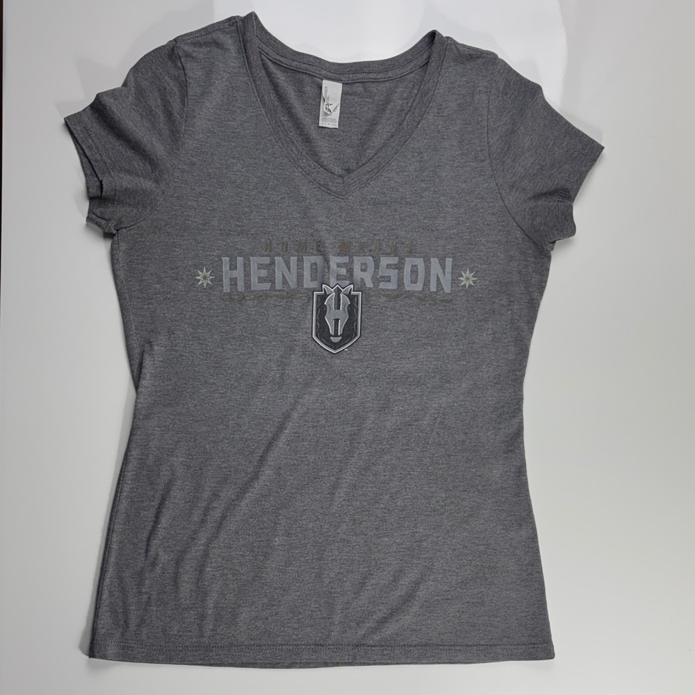 Henderson Silver Knights Ice Hockey Gildan Women's Charcoal V-Neck Tee